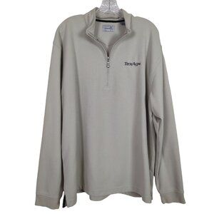 Ashworth TexAgs Light‎ Beige Quarter Zip Pullover long sleeve Sweatshirt 2XL